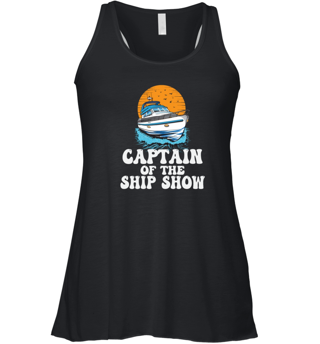 Captain Of The Ship Show Boating Pun Motorboat Women's Flowy Tank Top