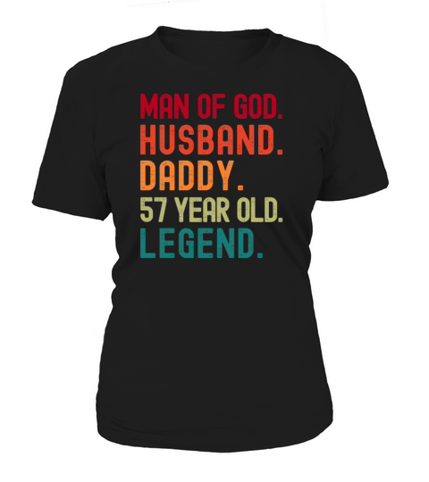 Man of God Husband Dad Vintage 57th Birthday Women's T-Shirt