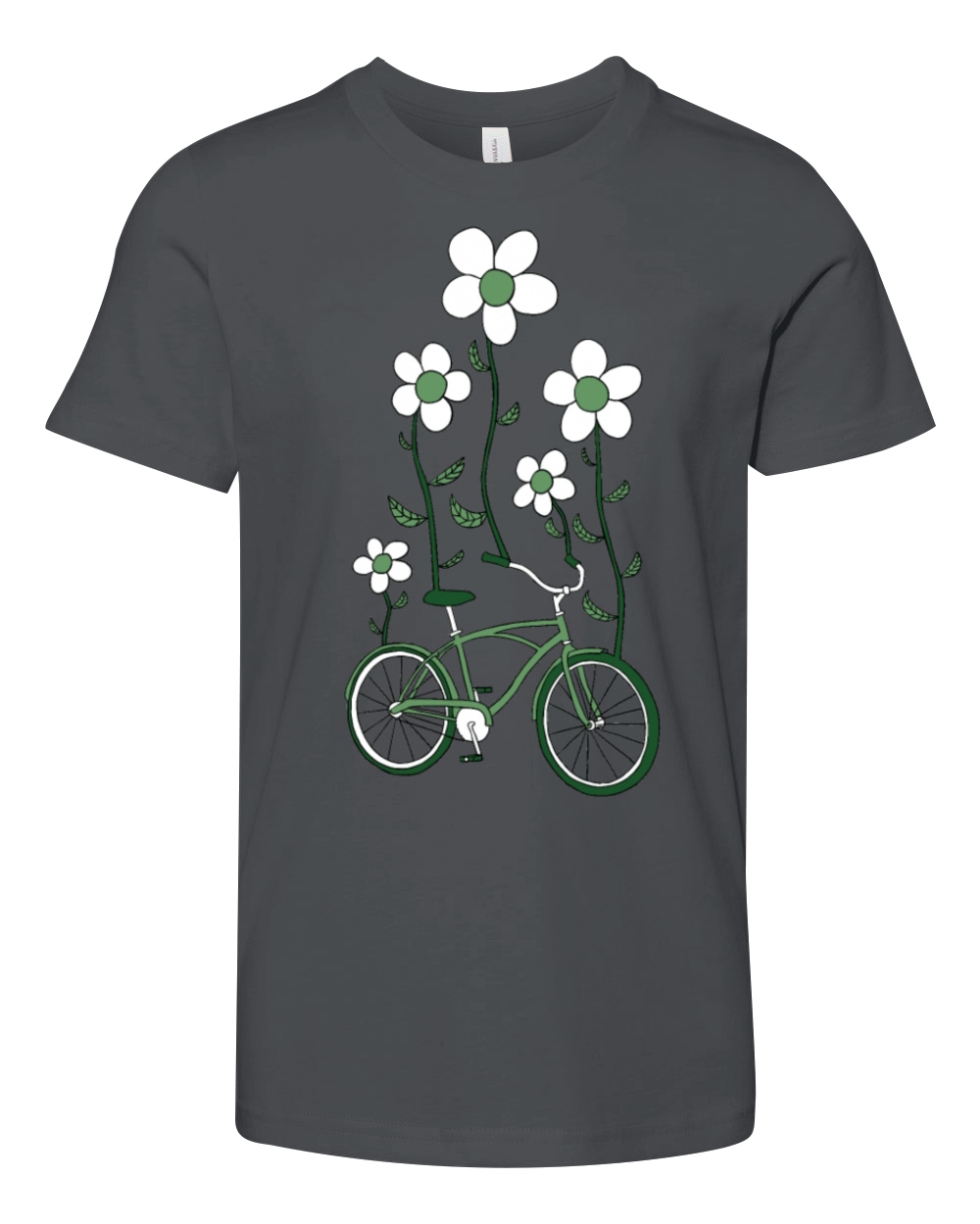 bike flowers shirt Youth Unisex Jersey Tee