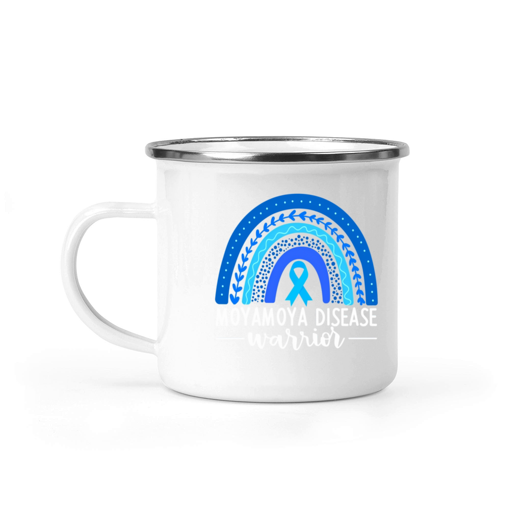Moyamoya Awareness Blue Rainbow Boho Moyamoya Warr Camping Mug