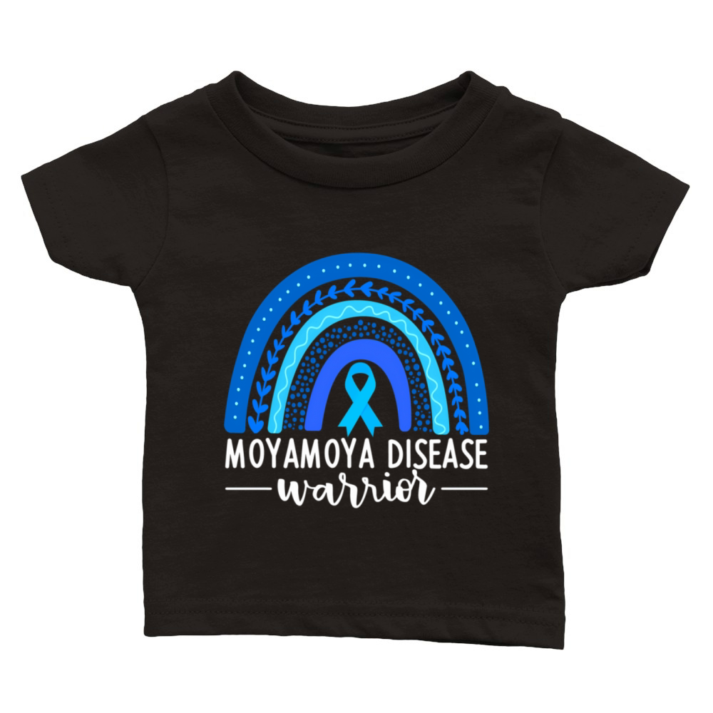 Moyamoya Awareness Blue Rainbow Boho Moyamoya Warr Classic Baby Crewneck T-shirt