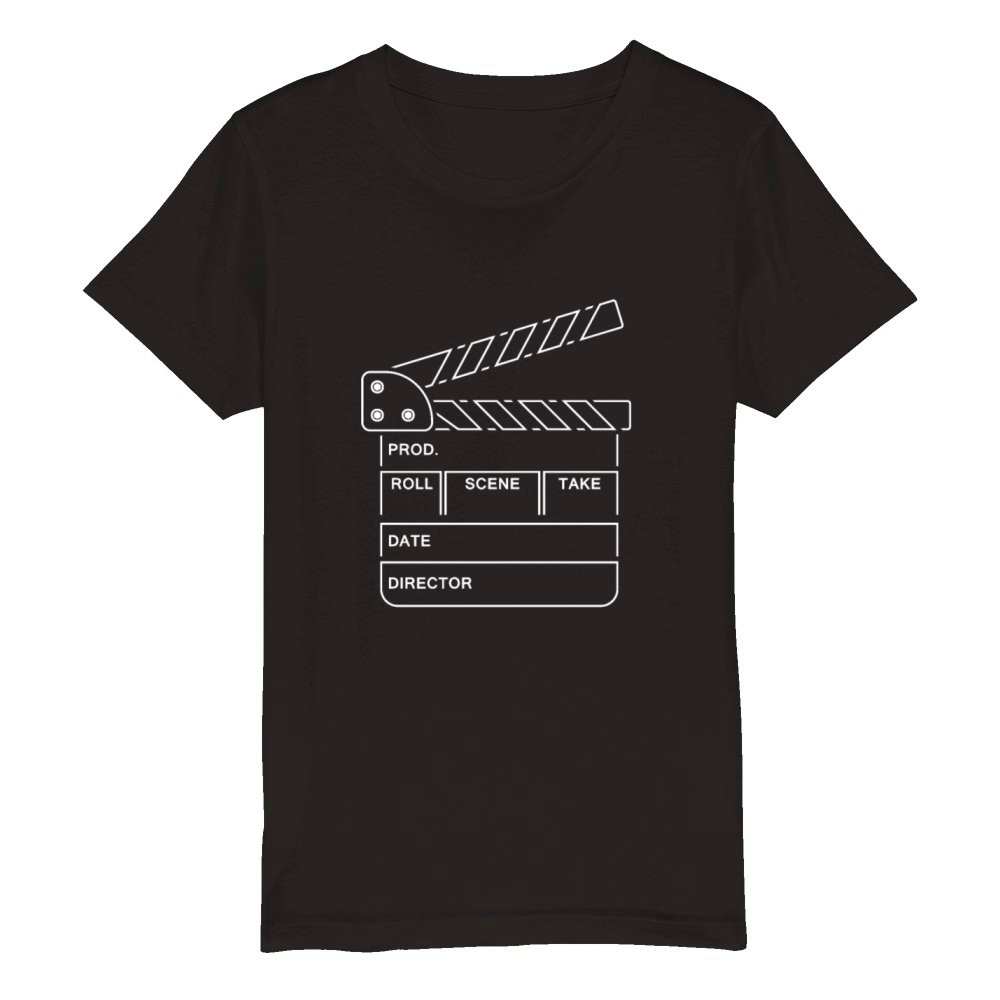 Vintage Film Clapper Director Musical Actor Organic Kids Crewneck T-shirt