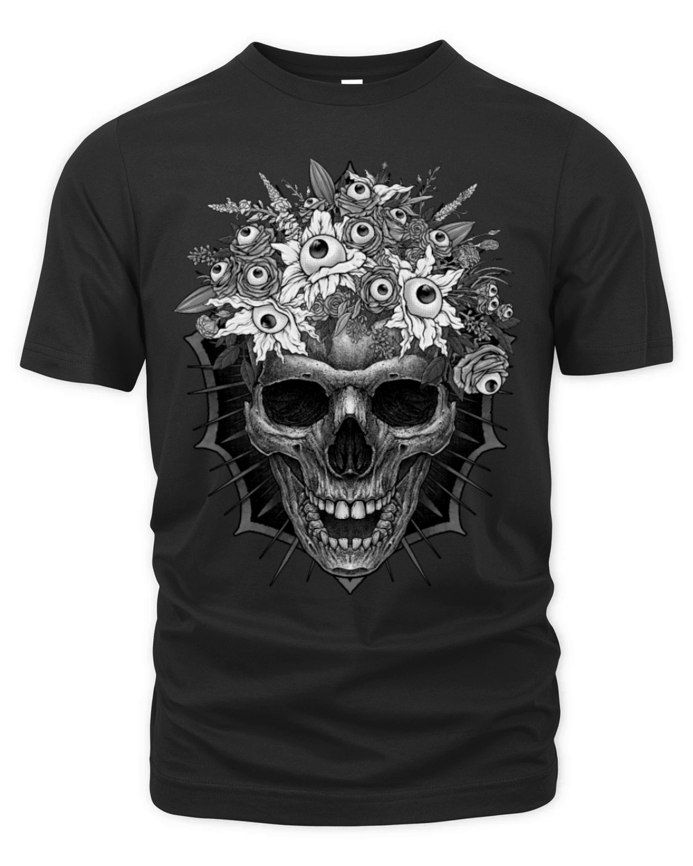 Bones and Botany Skull and creepy eyeball bouquet Organic Unisex T-shirt
