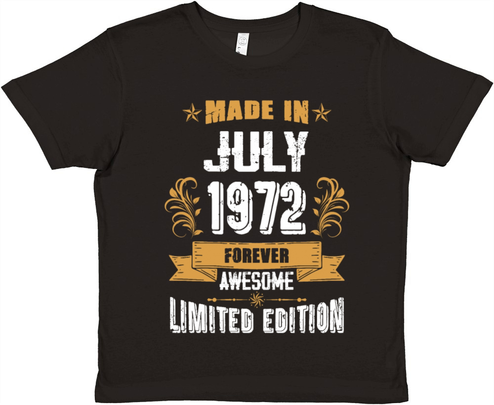 July 1972 Vintage Birthday Present Premium Kids Crewneck T-shirt
