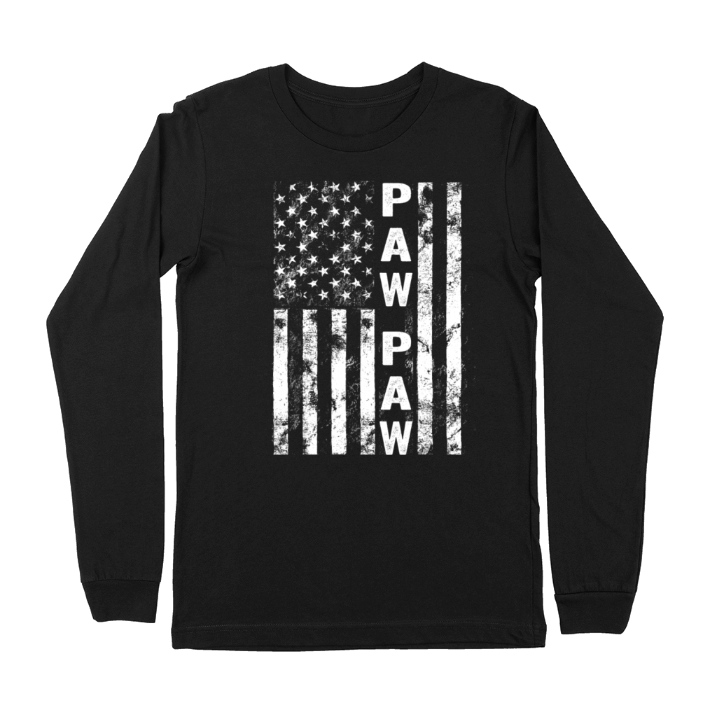 Fathers Day Paw Paw America Flag Premium Long Sleeve