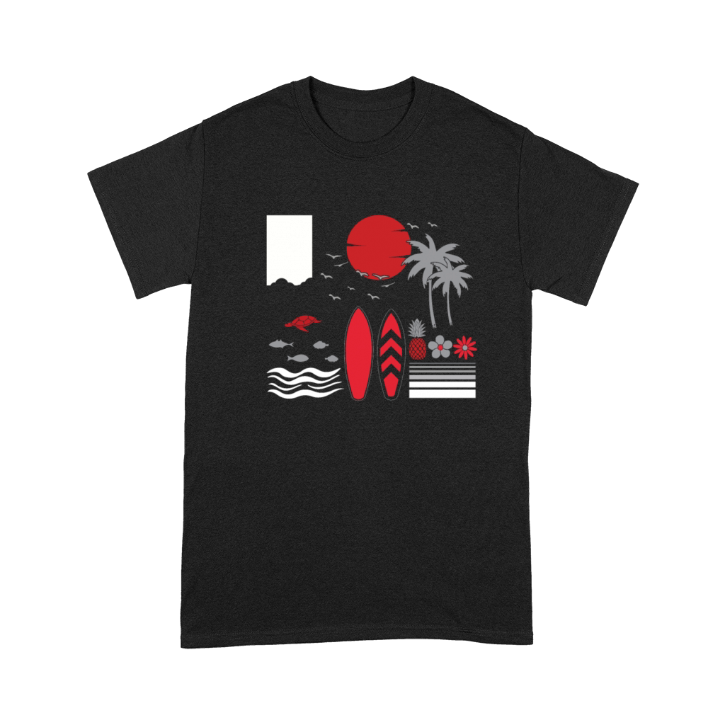 Hawaii Summer Palm Tree Surf Hello Summer Premium T-shirt