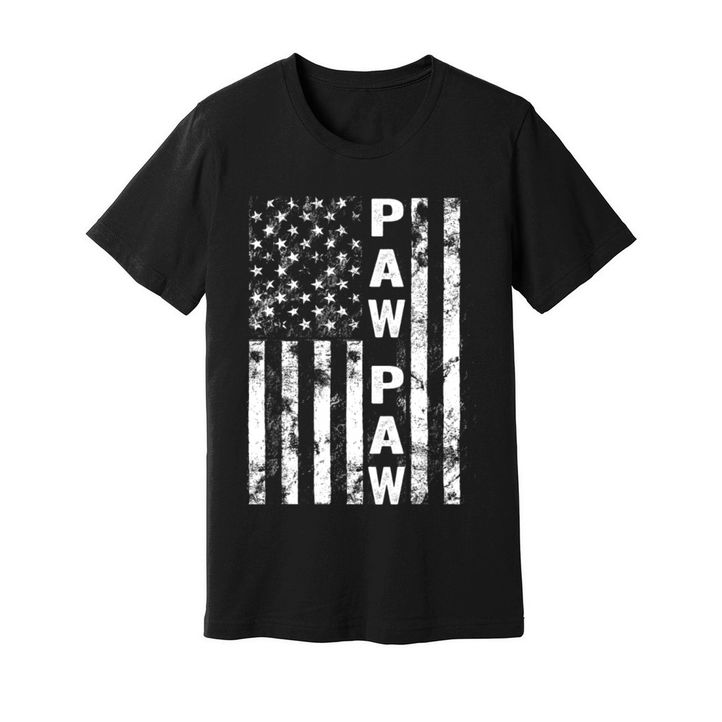 Fathers Day Paw Paw America Flag Unisex Jersey Tee
