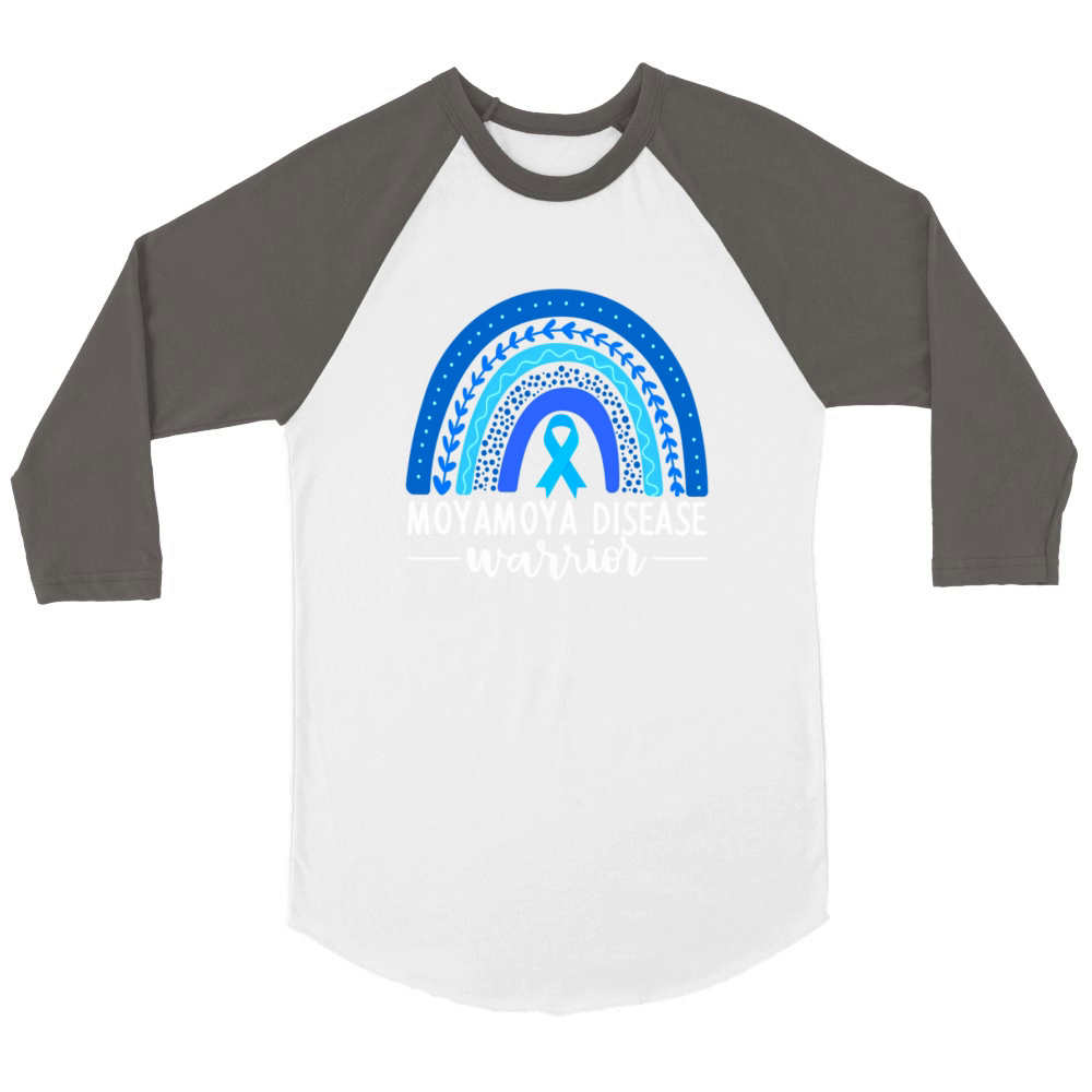 Moyamoya Awareness Blue Rainbow Boho Moyamoya Warr Unisex ¾ sleeve Raglan T-shirt