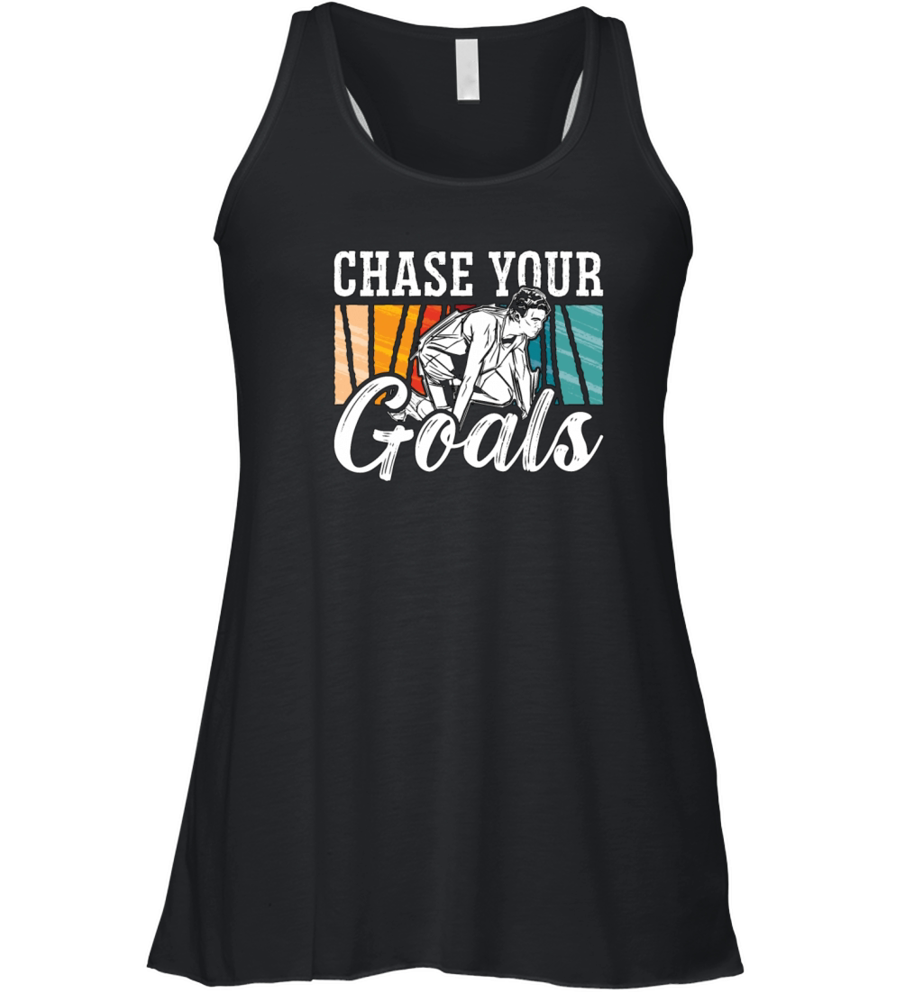 Track And Field Chase Your Goals Retro Sprinting Women's Flowy Tank Top