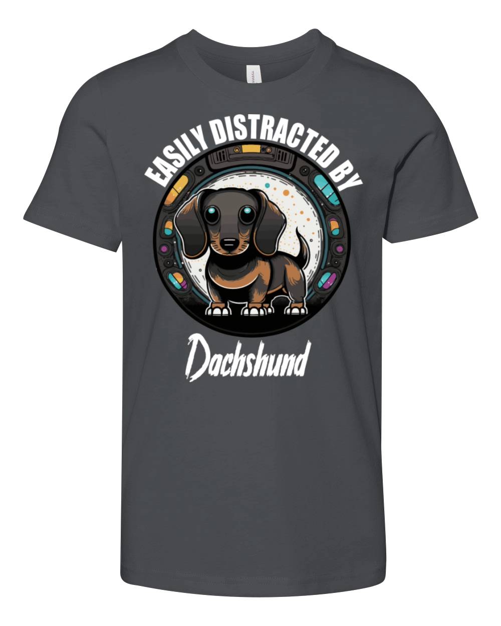 Easily Distracted By Dachshund Dog Mom Youth Unisex Jersey Tee