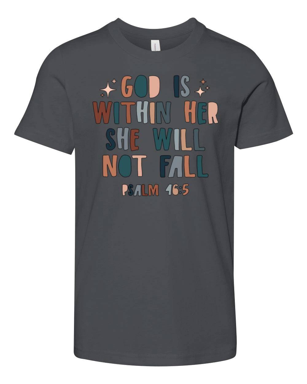 GOD IS WITHIN HER SHE WILL NOT FALL Youth Unisex Jersey Tee