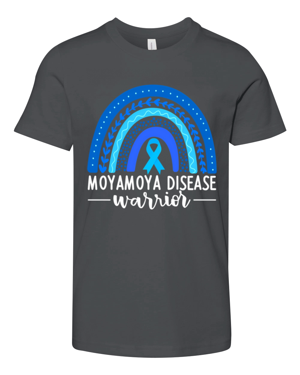 Moyamoya Awareness Blue Rainbow Boho Moyamoya Warr Youth Unisex Jersey Tee