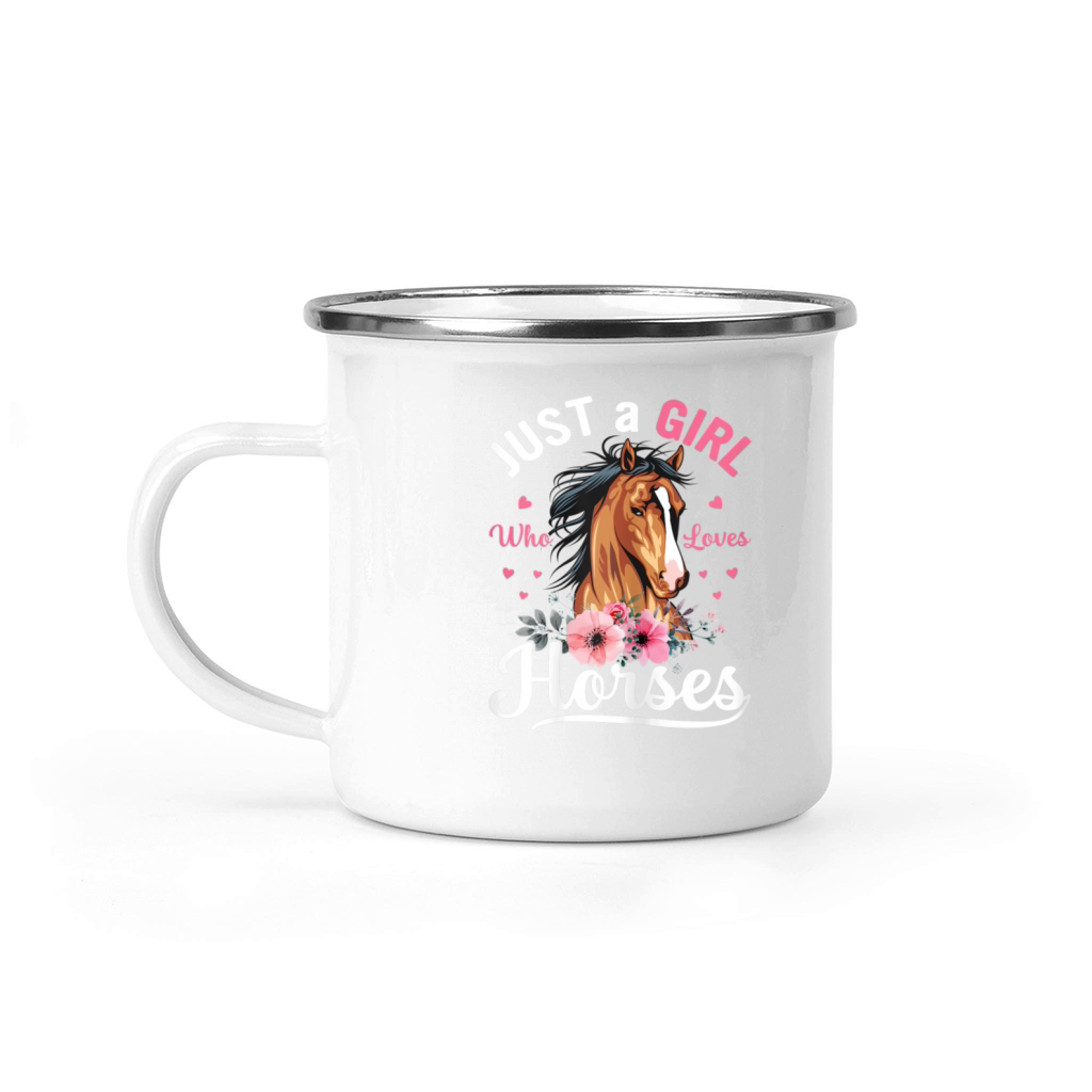 Just A Girl Who Loves Horses Vintage Horse Women Camping Mug
