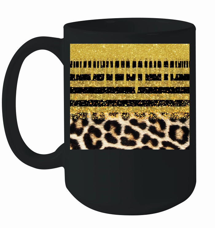 20 oz Skinny Tumbler Design Black Gold Digital Papers Ceramic Mug