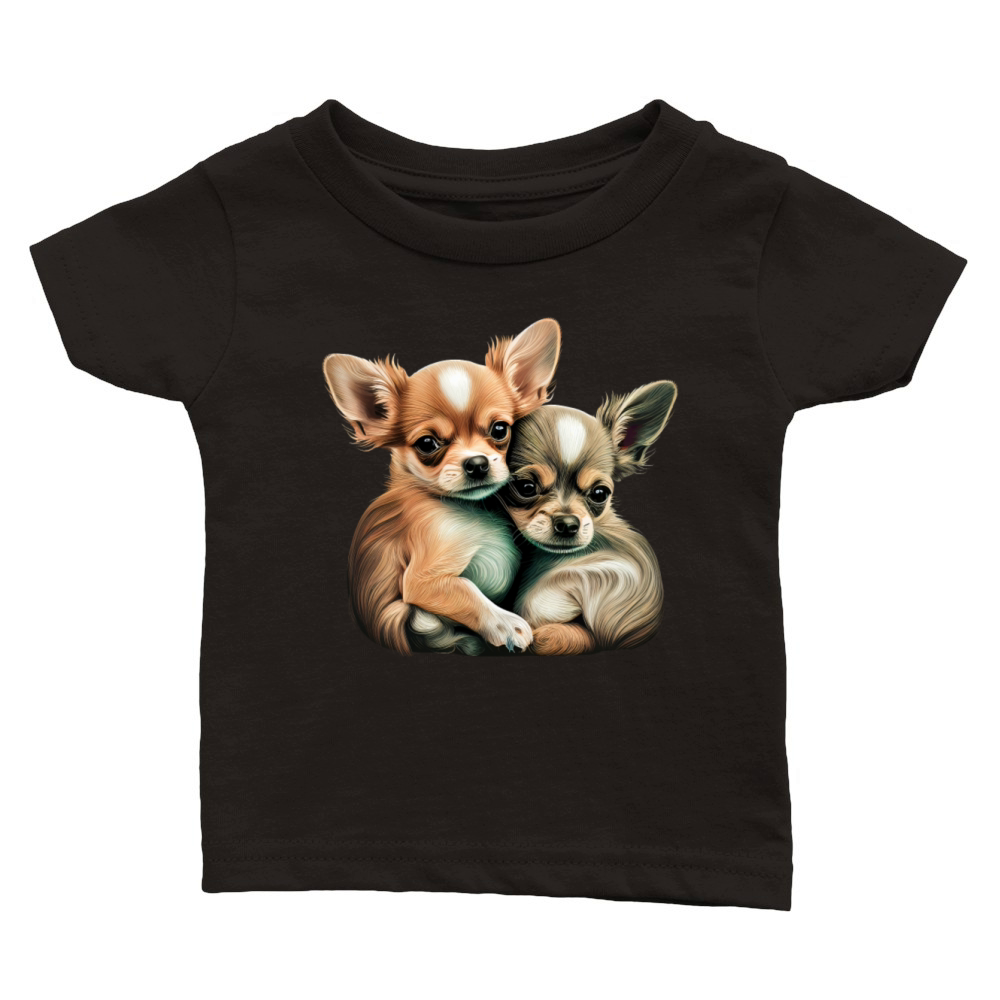 Chihuahua Puppys - Cute Dogs Little Love Heart Classic Baby Crewneck T-shirt