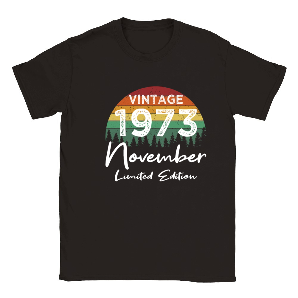 50th birthday november 1973 vintage 1973 Classic Kids Crewneck T-shirt