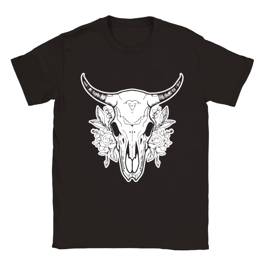 Cow Skull Boho Classic Kids Crewneck T-shirt
