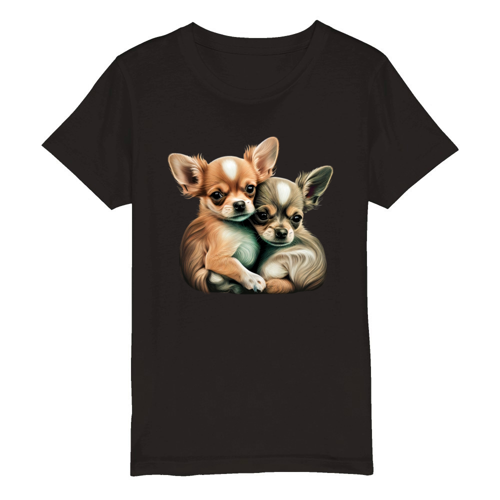 Chihuahua Puppys - Cute Dogs Little Love Heart Organic Kids Crewneck T-shirt