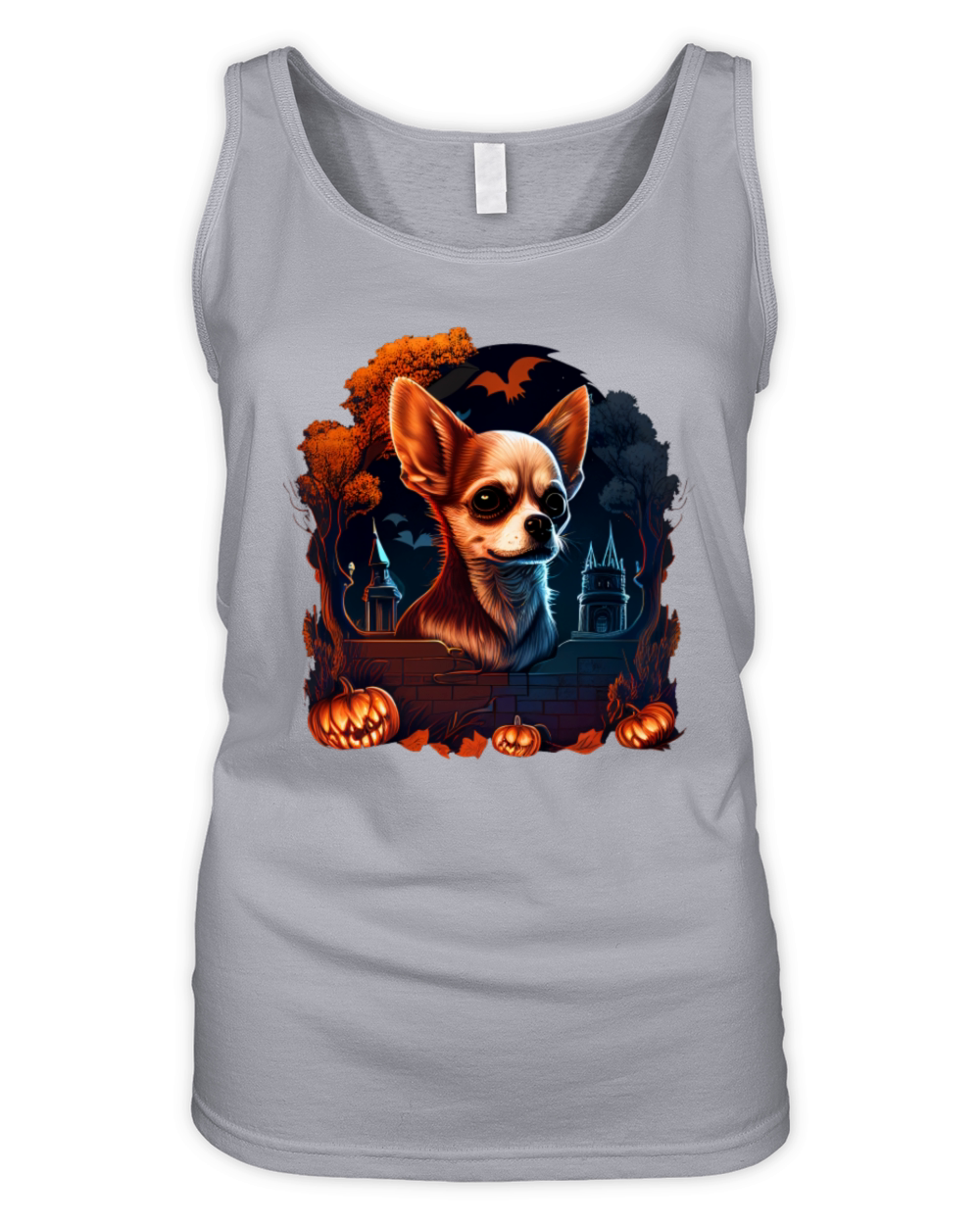 Chihuahua Halloween Costume - Scary Pumpkin Witch Organic Women's Tank Top