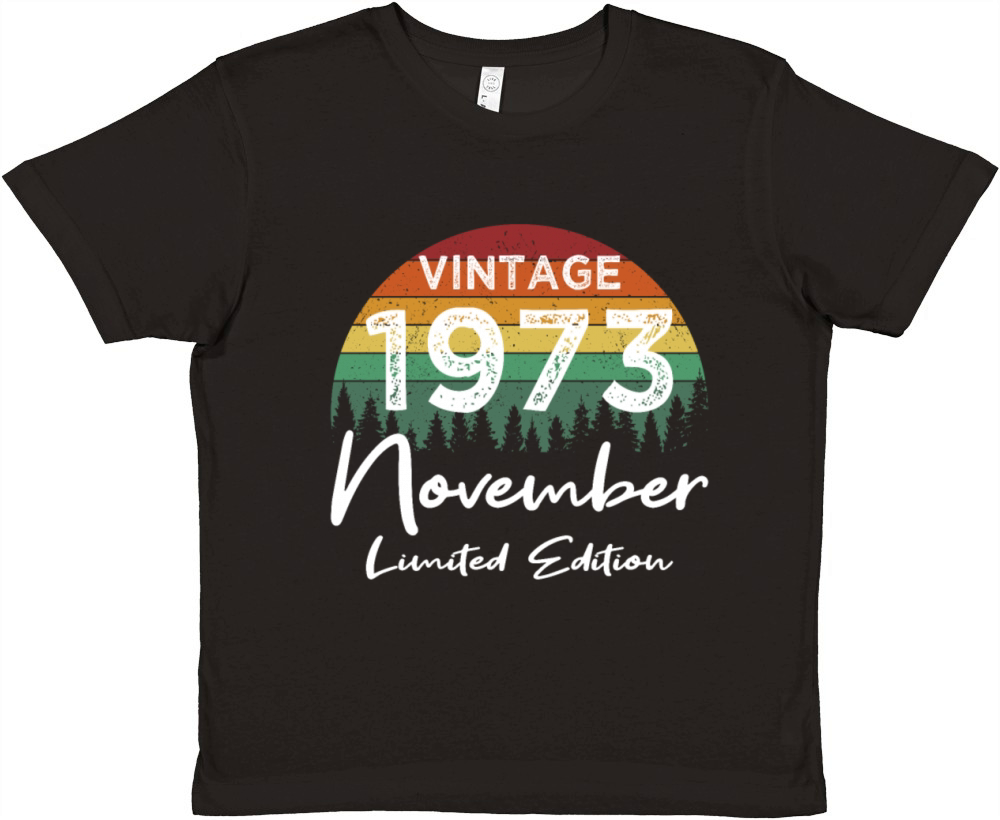 50th birthday november 1973 vintage 1973 Premium Kids Crewneck T-shirt