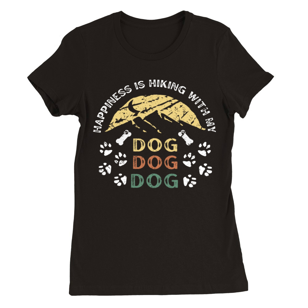Hiking with Dog Premium Womens Crewneck T-shirt