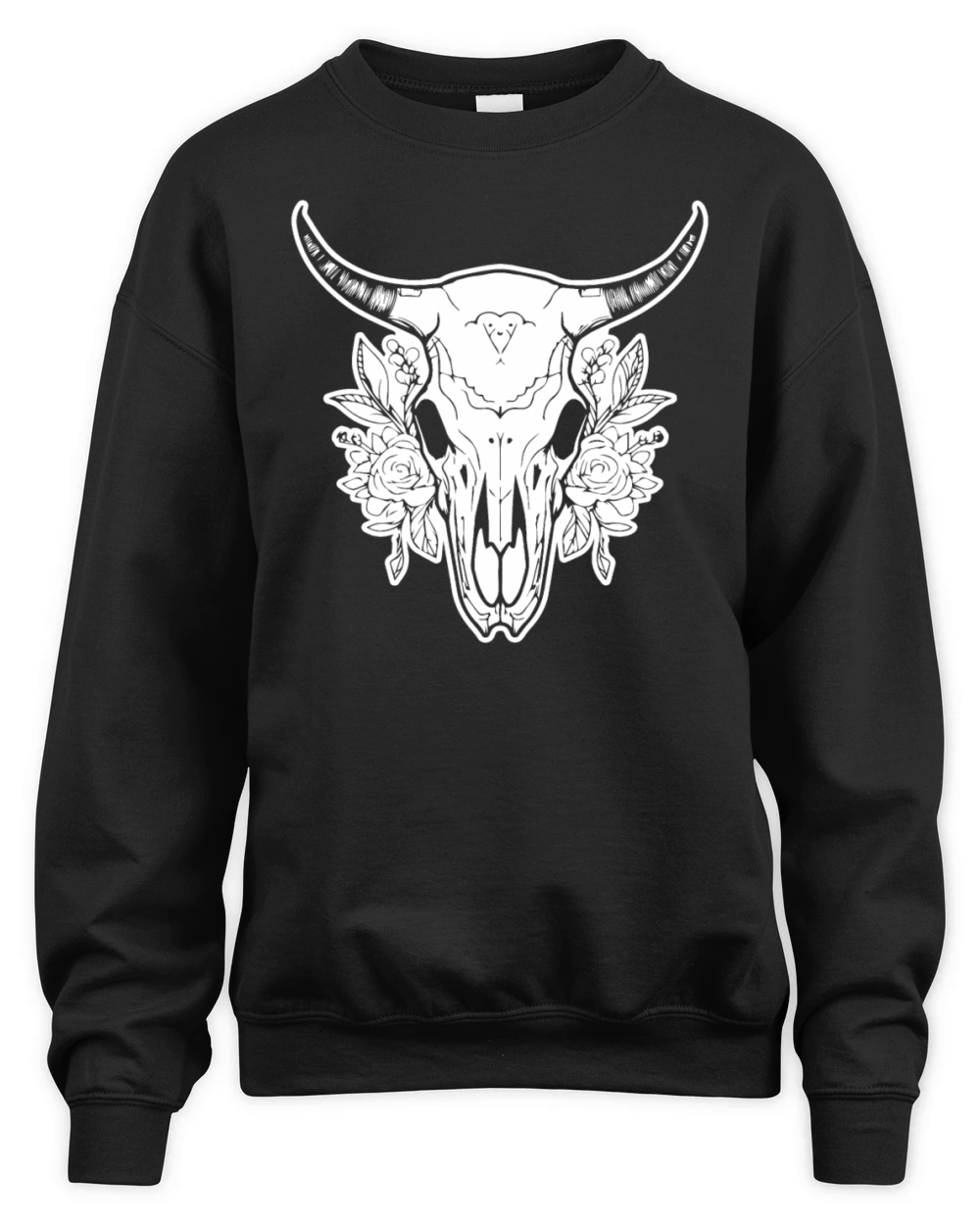 Cow Skull Boho Unisex Premium Crewneck Sweatshirt