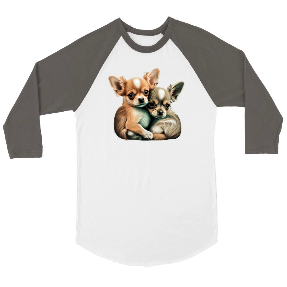 Chihuahua Puppys - Cute Dogs Little Love Heart Unisex ¾ sleeve Raglan T-shirt
