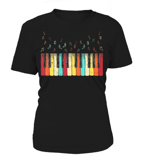 Vintage Retro Piano Keyboard Girls Piano Women's T-Shirt