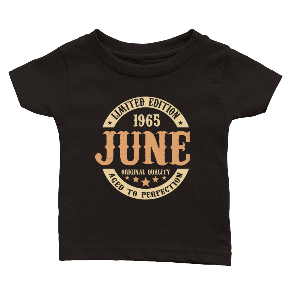 June 1965 Vintage Birthday Present Classic Baby Crewneck T-shirt