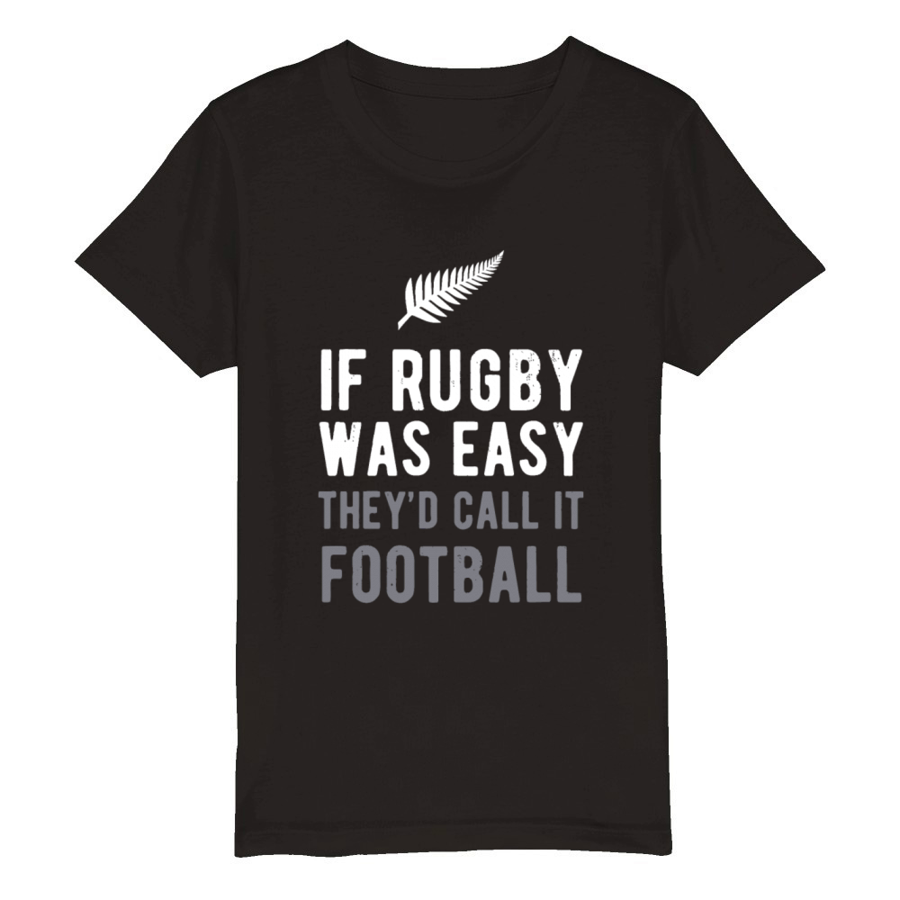 Funny Rugby Silver Fern Football New Zealand NZ Sp Organic Kids Crewneck T-shirt