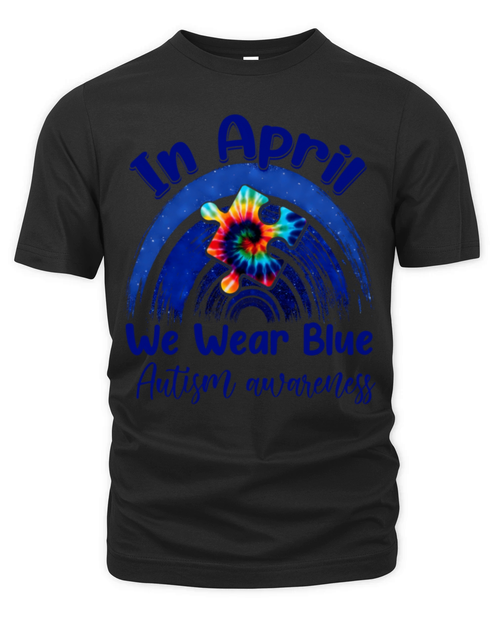 Rainbow Autism In April We Wear Blue Autism Awaren Organic Unisex T-shirt
