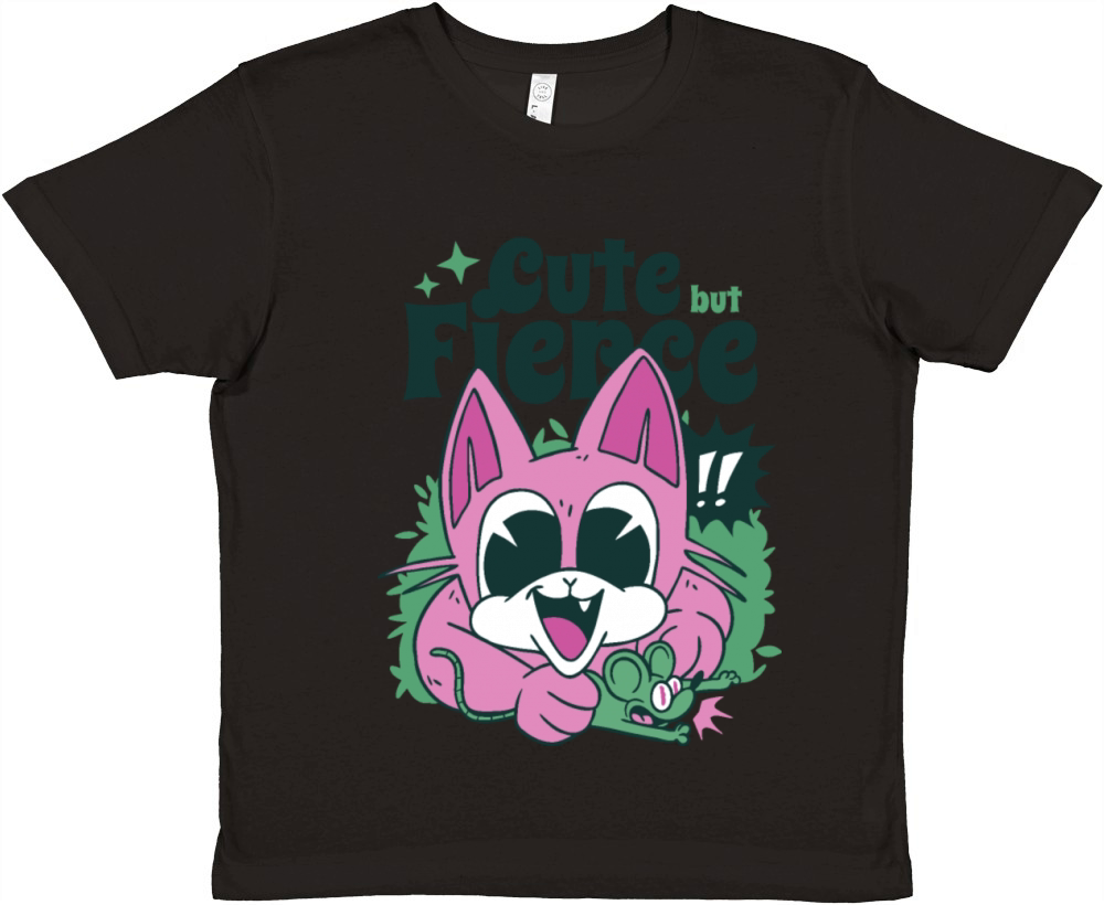 Cute Pink Cat Premium Kids Crewneck T-shirt