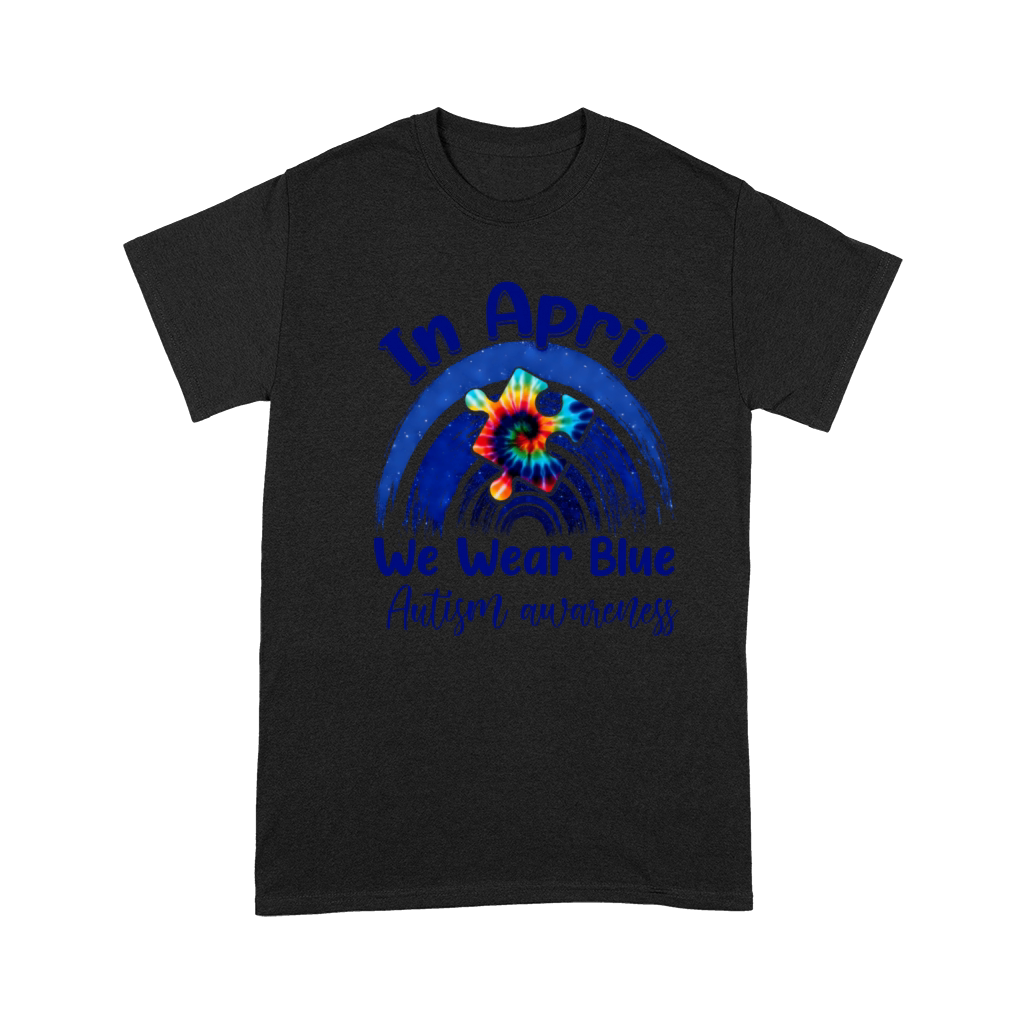 Rainbow Autism In April We Wear Blue Autism Awaren Premium T-shirt