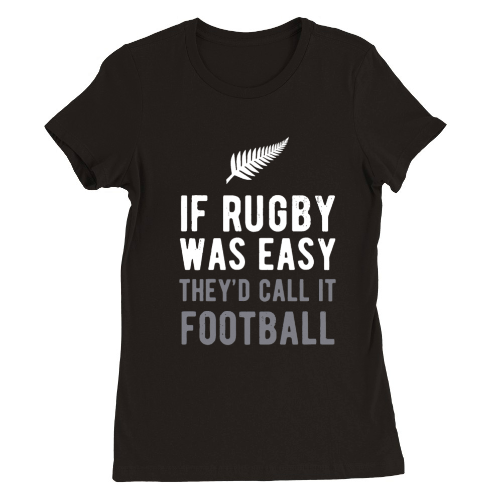 Funny Rugby Silver Fern Football New Zealand NZ Sp Premium Womens Crewneck T-shirt