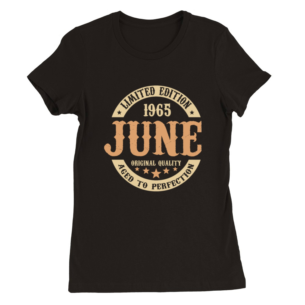 June 1965 Vintage Birthday Present Premium Womens Crewneck T-shirt