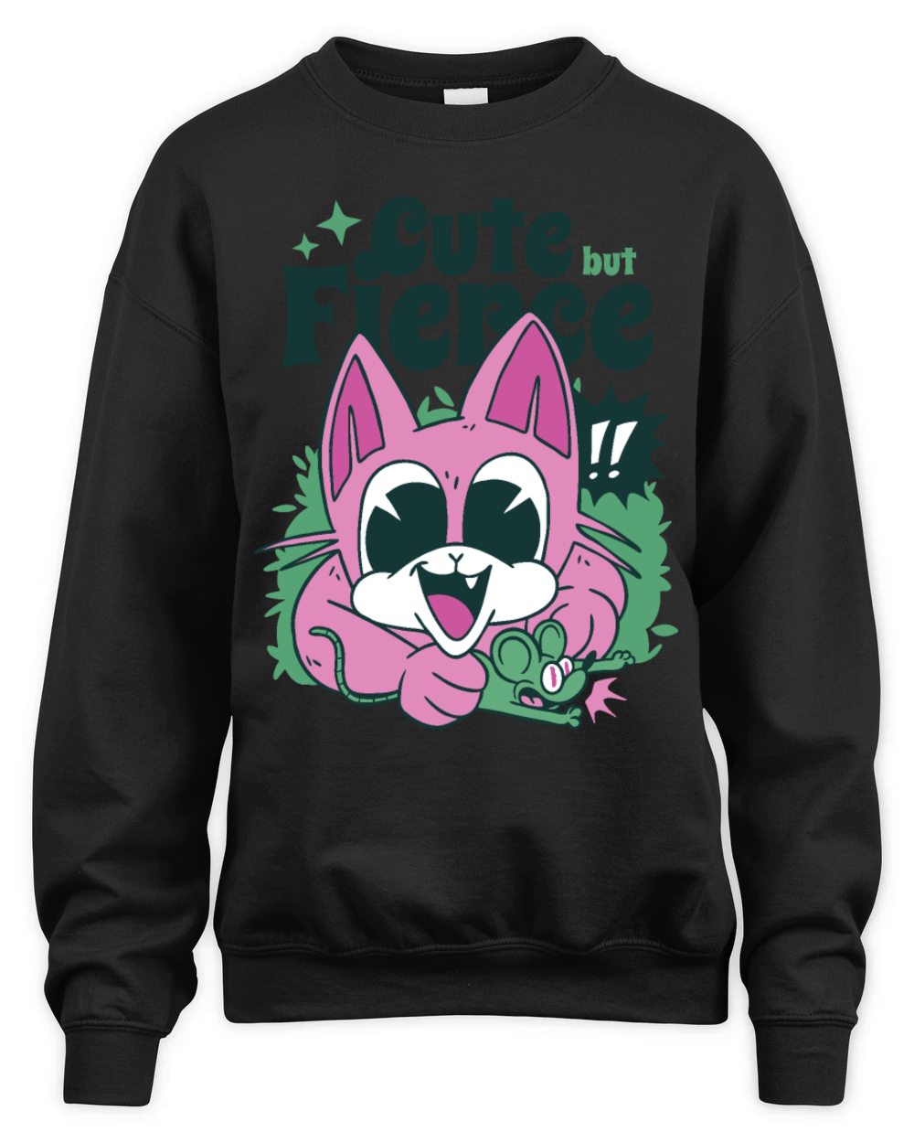 Cute Pink Cat Unisex Premium Crewneck Sweatshirt