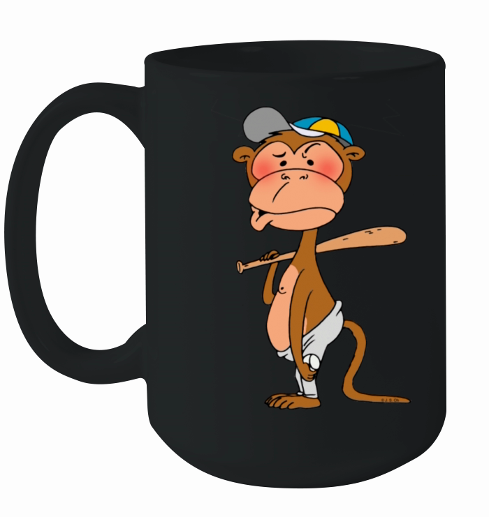 Cool Baseball Monkey Ceramic Mug