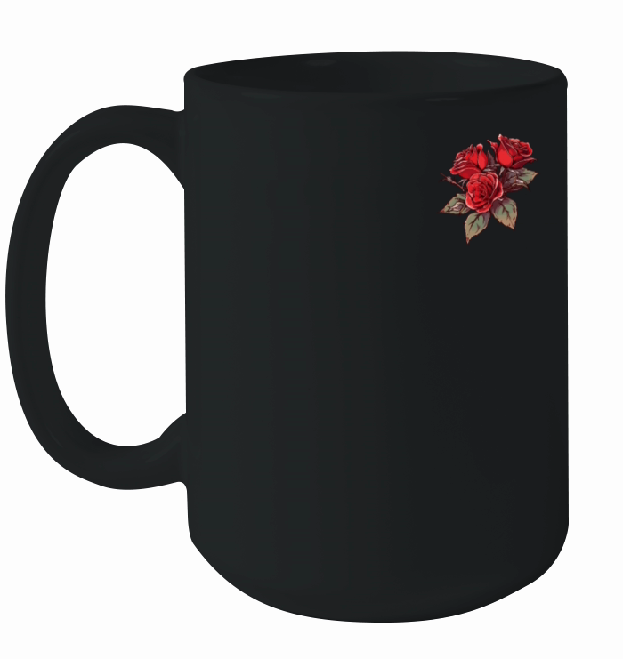 Cool Patch Red Roses Pun Vintage Flowers Lover Fun Ceramic Mug