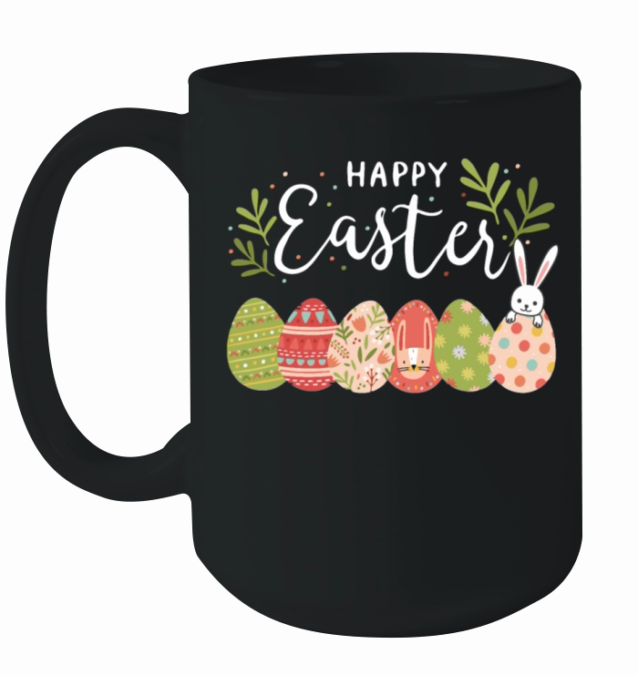 Happy Easter Spring Flowers Bunny Rabbit Egg Hunt Ceramic Mug