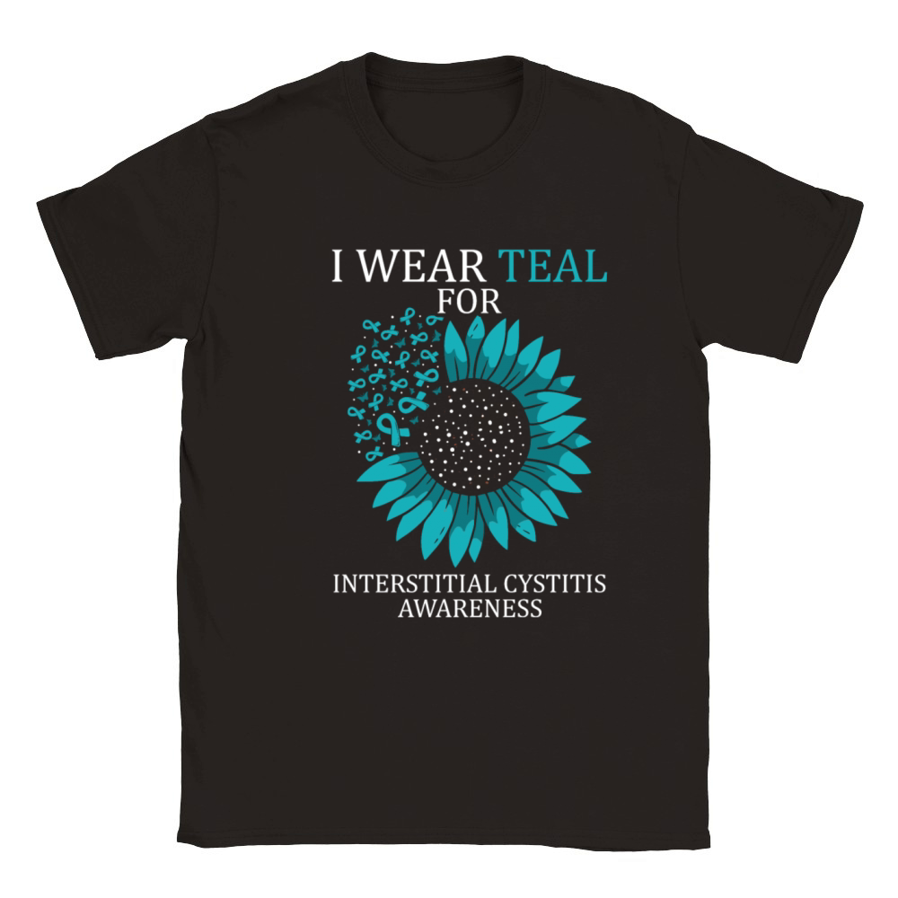 I Wear Teal For Interstitial Cystitis Teal Ribbon Classic Kids Crewneck T-shirt