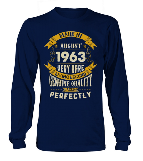August 1963 Vintage Birthday Present Long sleeved Unisex