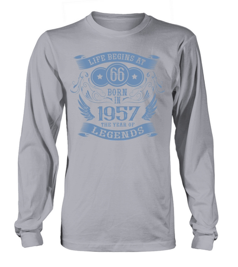 Life begins at 66 1957 Birthday Vintage Long sleeved Unisex