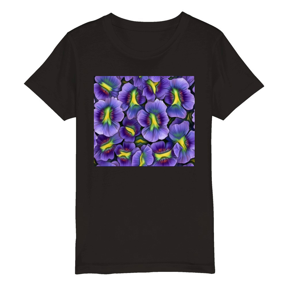 3D Iris reticulata Tumbler Wrap Organic Kids Crewneck T-shirt