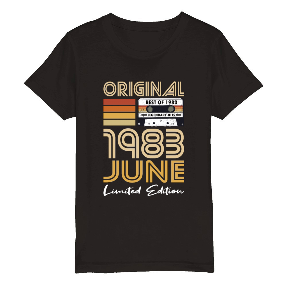 40th birthday june 1983 original 1983 Organic Kids Crewneck T-shirt