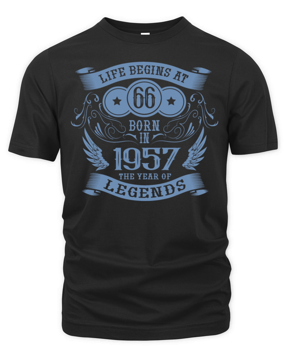 Life begins at 66 1957 Birthday Vintage Organic Unisex T-shirt