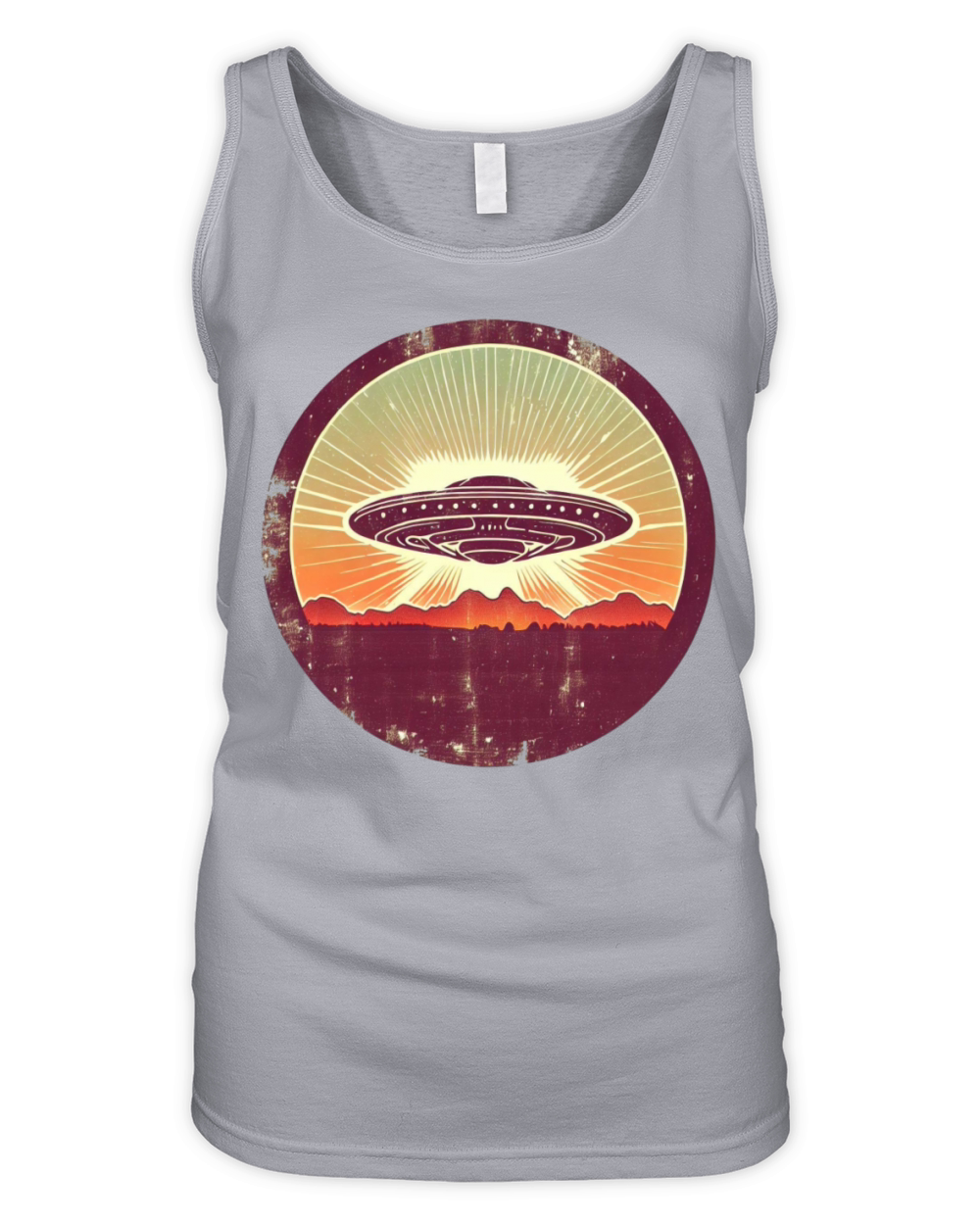 Vintage UFO in Sunset Organic Women's Tank Top