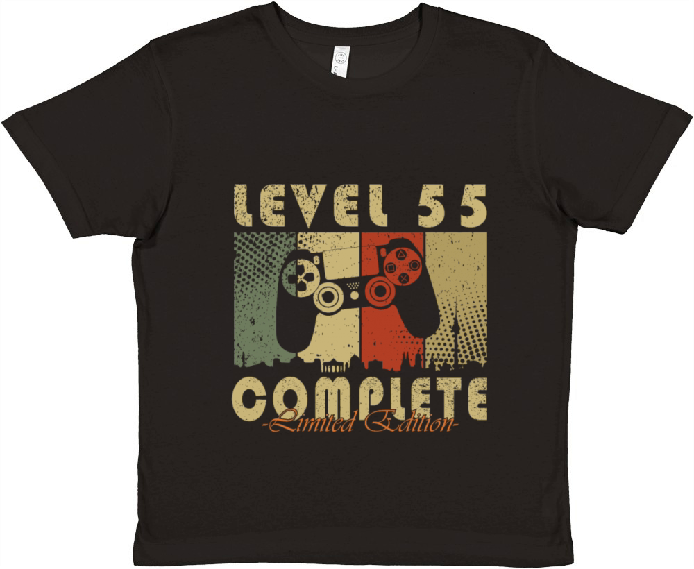 55 Birthday Level 55 Complete 55 Years Gift Premium Kids Crewneck T-shirt