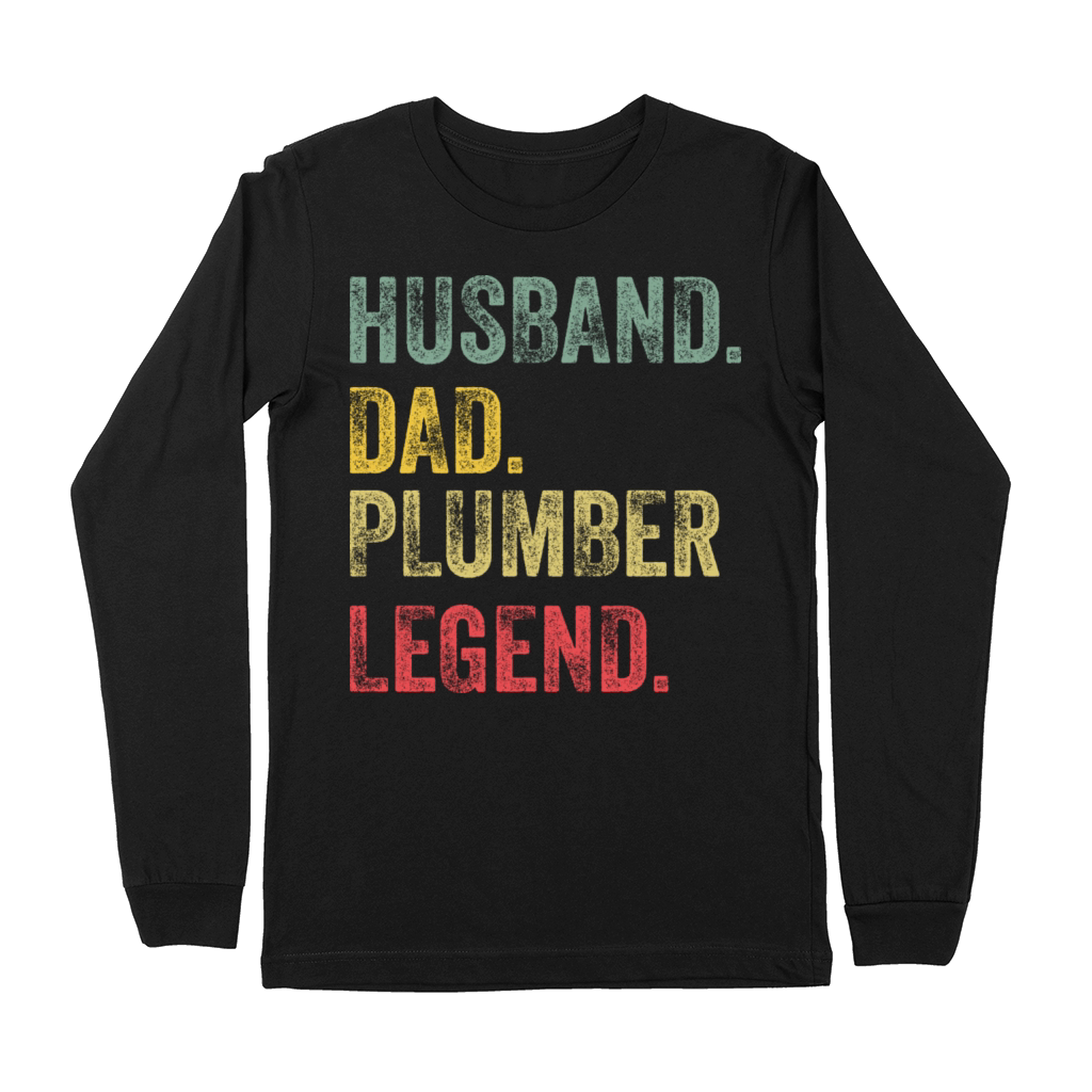 Husband Dad Drummer Legend Retro Vintage Premium Long Sleeve