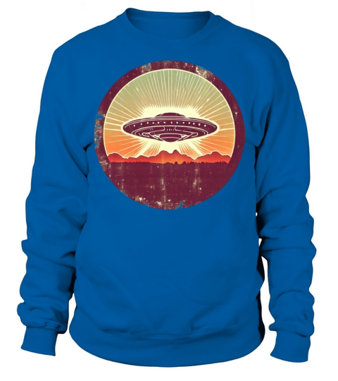 Vintage UFO in Sunset Sweatshirt Unisex