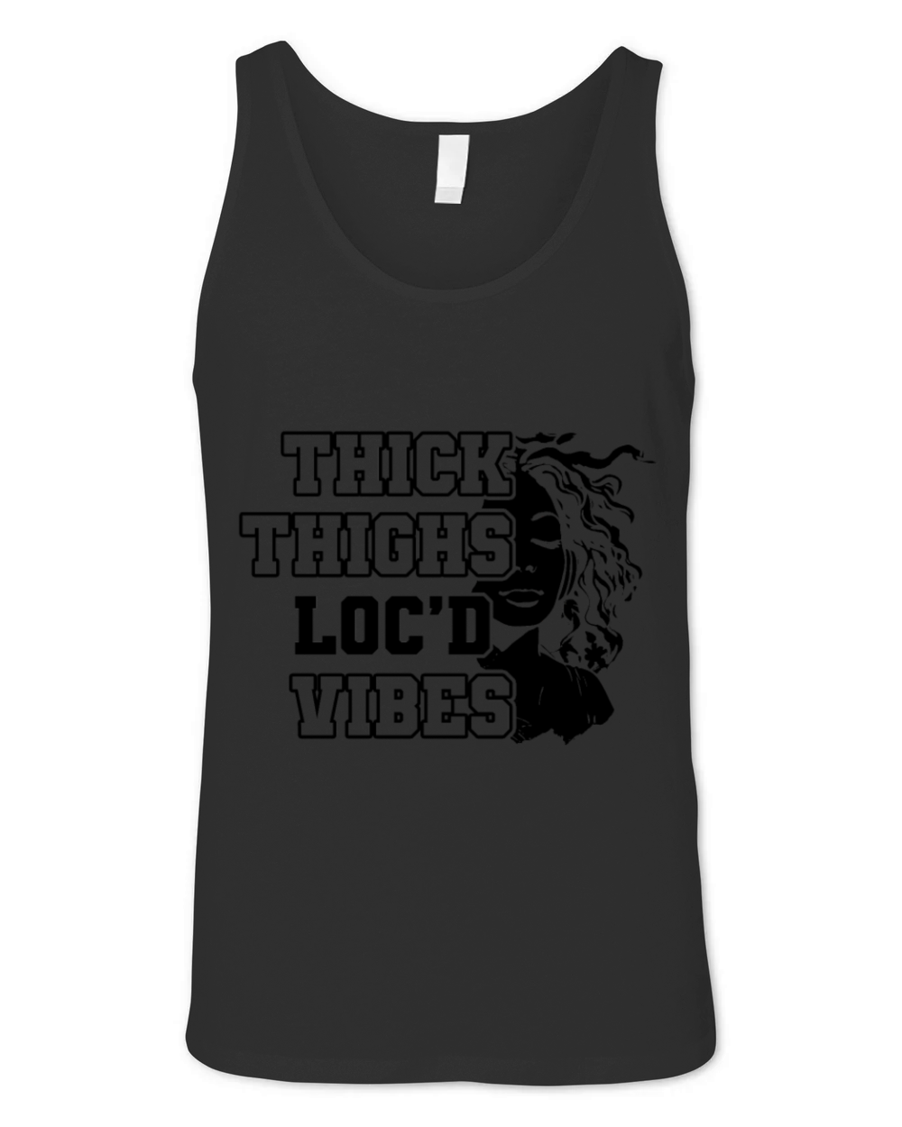 Thick Thighs Locd Vibes Afro Hair Black American Unisex Jersey Tank